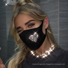 Hot Style Jewelry Fashion Heart Shape Hot Diamond Print Mask